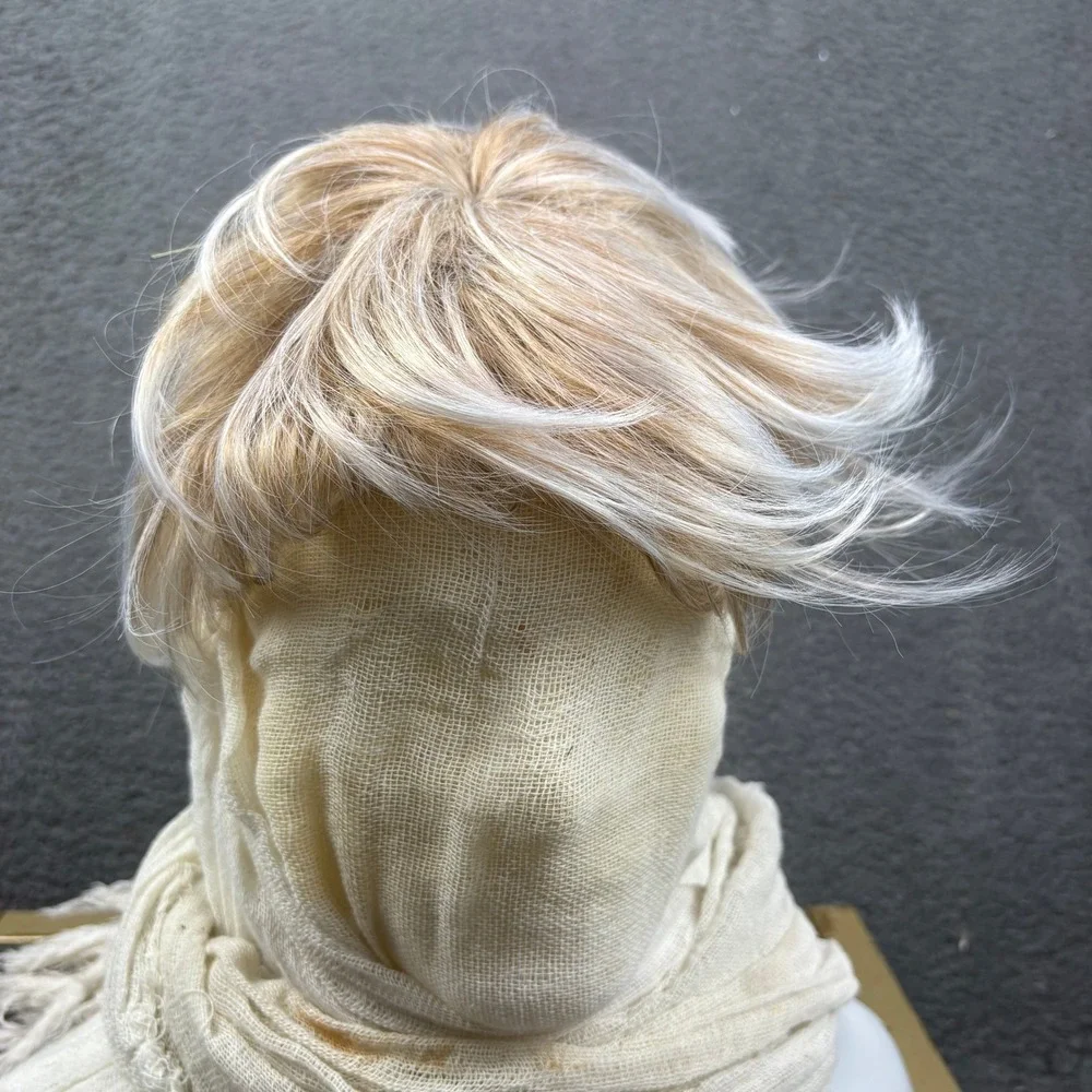 Short Pixie Layered Ash‎ Blonde Wig with Platinum Highlights Average Cap Size